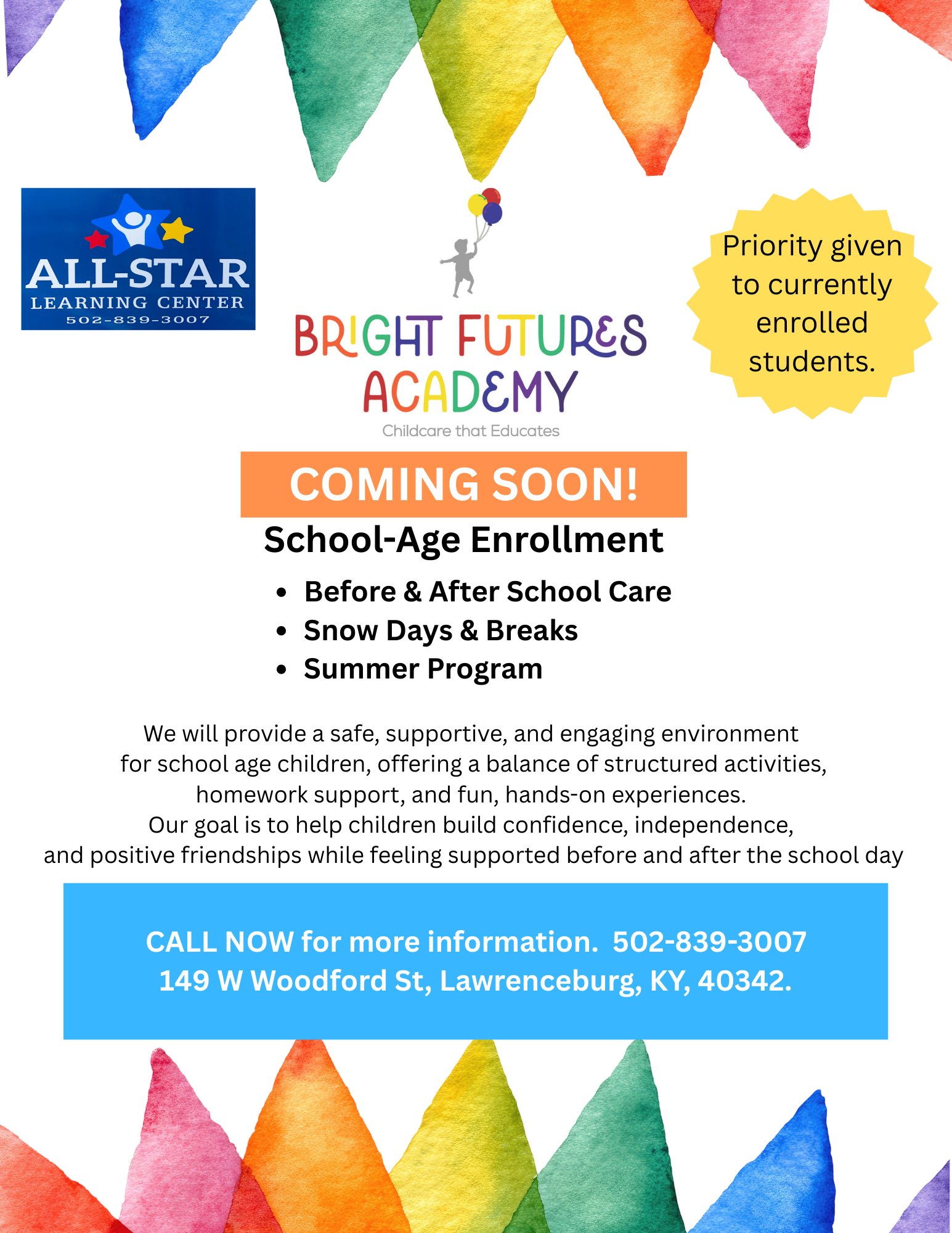 All-Star - We’re excited to announce that school-age enrollment is ...