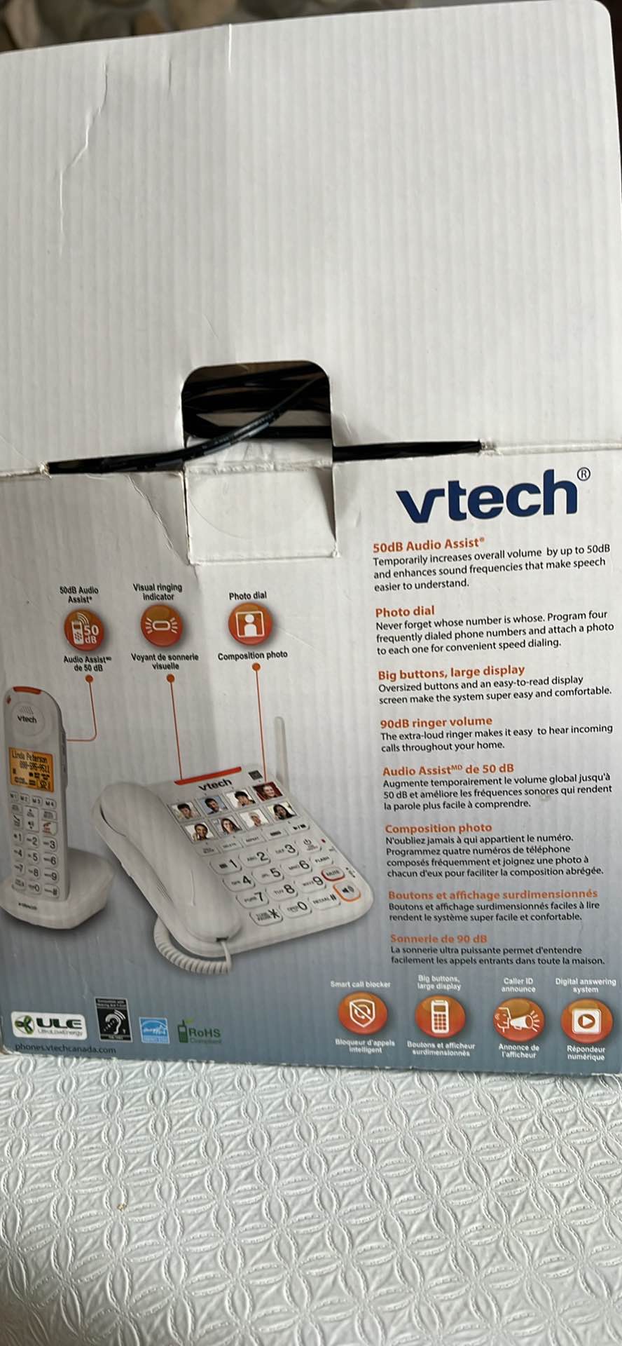 Téléphone Vtech avec gros boutons jusqu’à 8 numéros identifiés avec ...