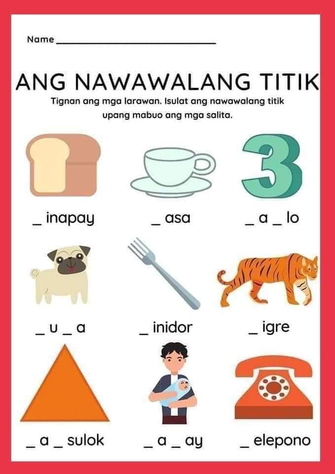 Ang nawawalang titik Worksheets... - Education Frontliner