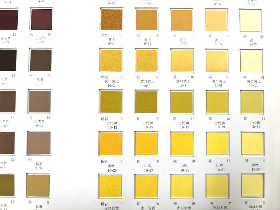 7/6〜7/11画楽多市開催】 1階にて販売中の約180色の岩絵具の塗見本帖が