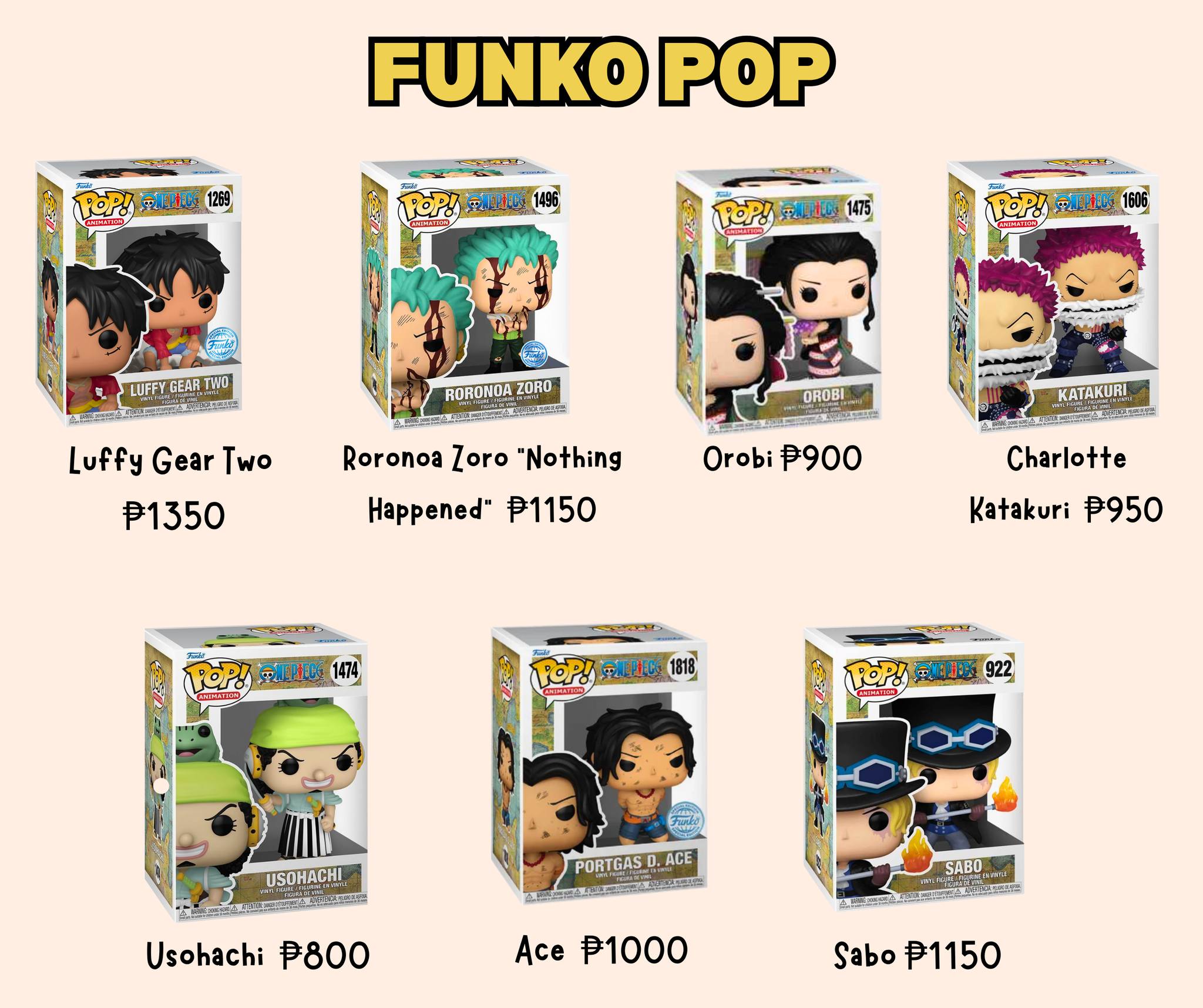 Brand New One Piece Funko Pops, Anime Figures & Chibi Collectibles