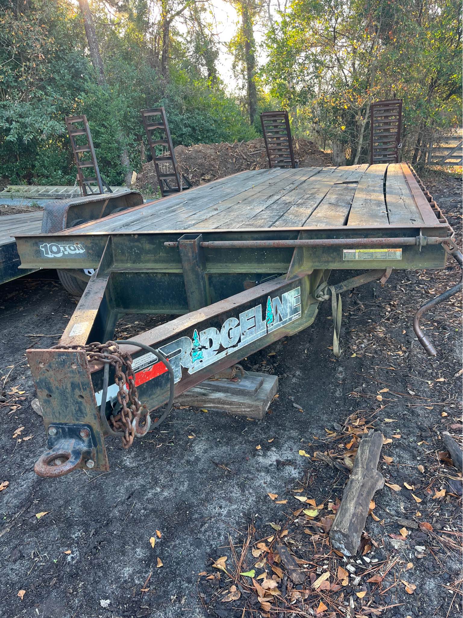 Ridgeline 10 ton trailer, 22 ft x 8 ft two ramps wood average still has ...