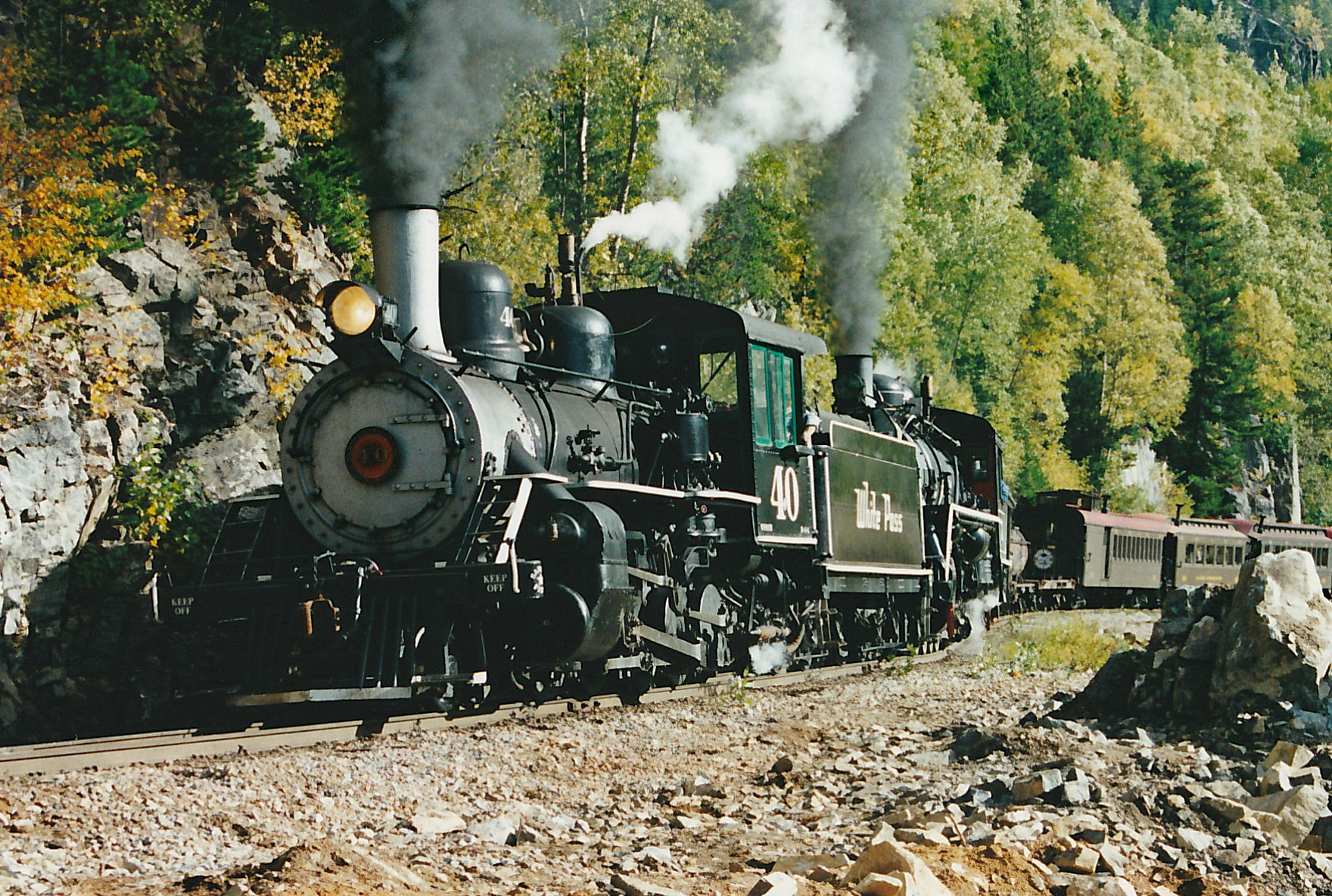 WP&Y train photos near White Pass summit