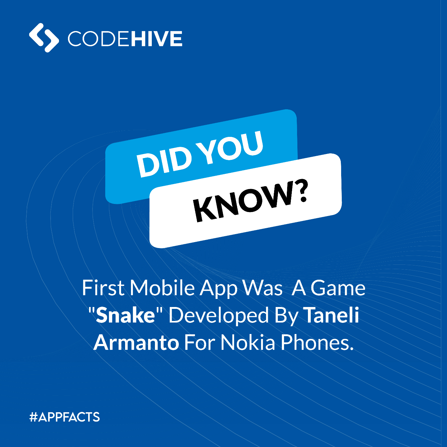 Code Hive - Did you know that the first-ever mobile app...