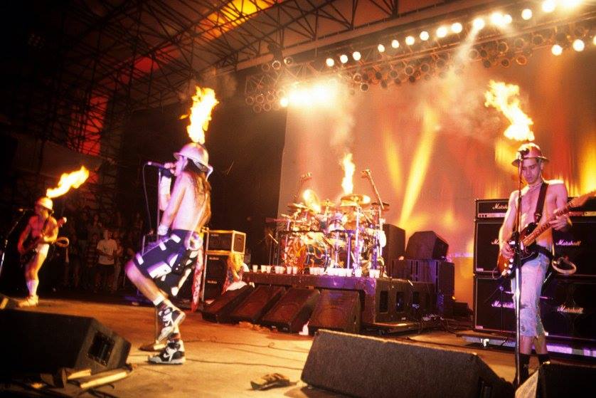 Red Hot Chili Peppers perform on the Lollapalooza 1992 tour.