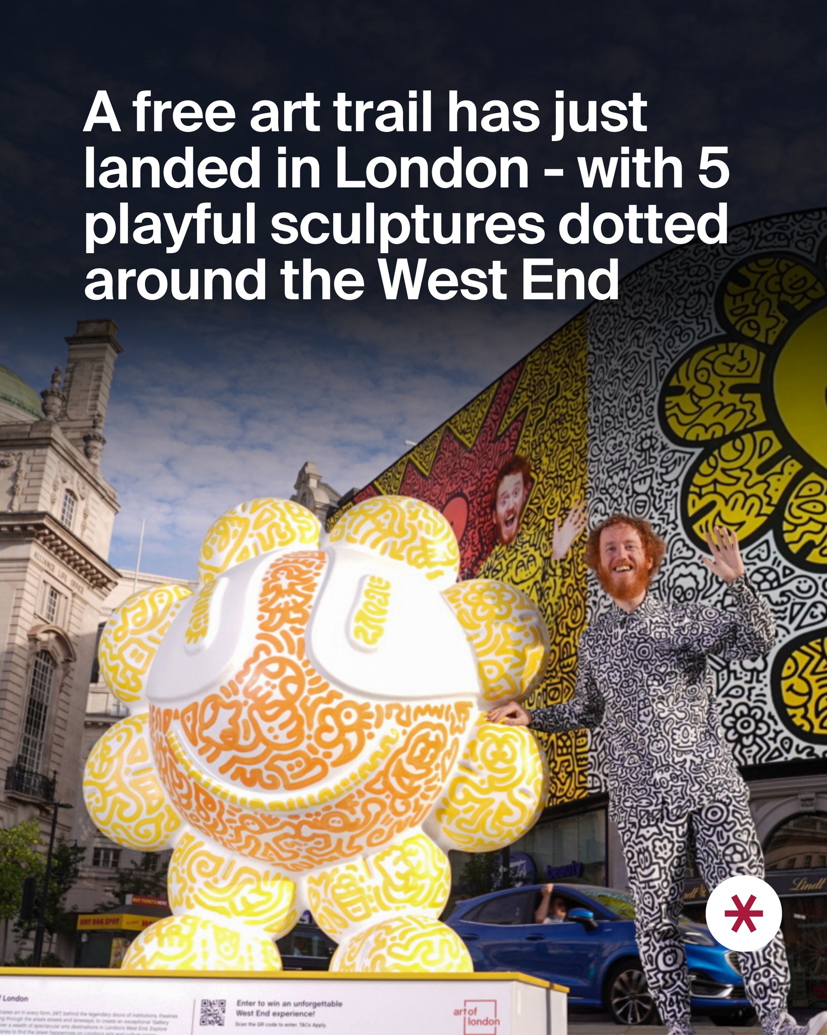 The joy-sparking series of sculptures will be completely free to