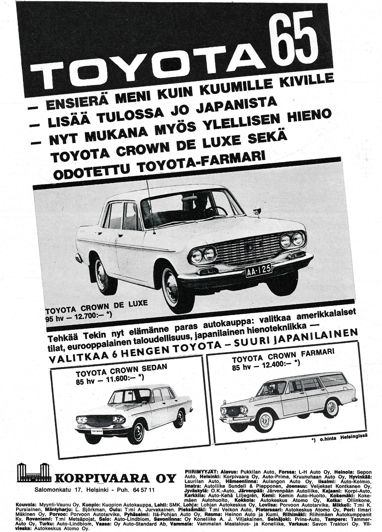 1964 Toyota Crown V8 Ad. Japan