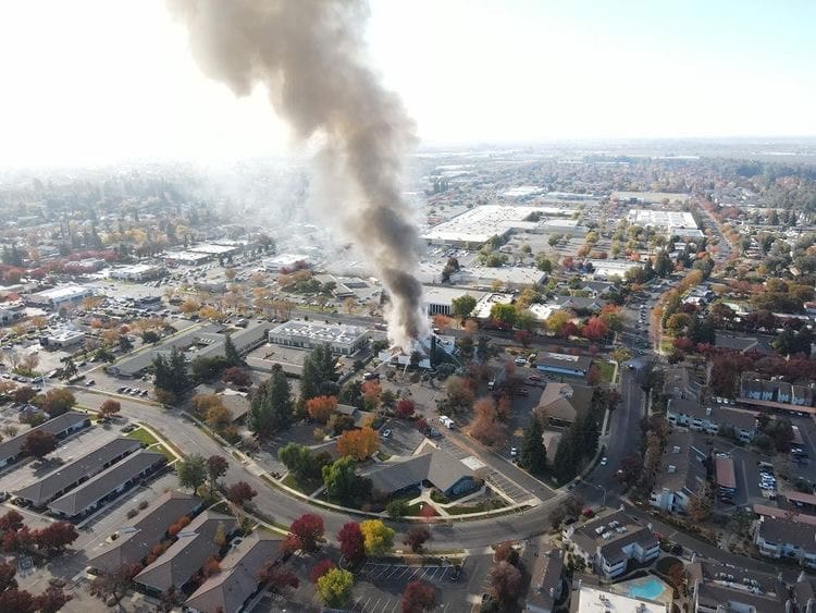 Here is a drone picture of that fire... - Merced County Times