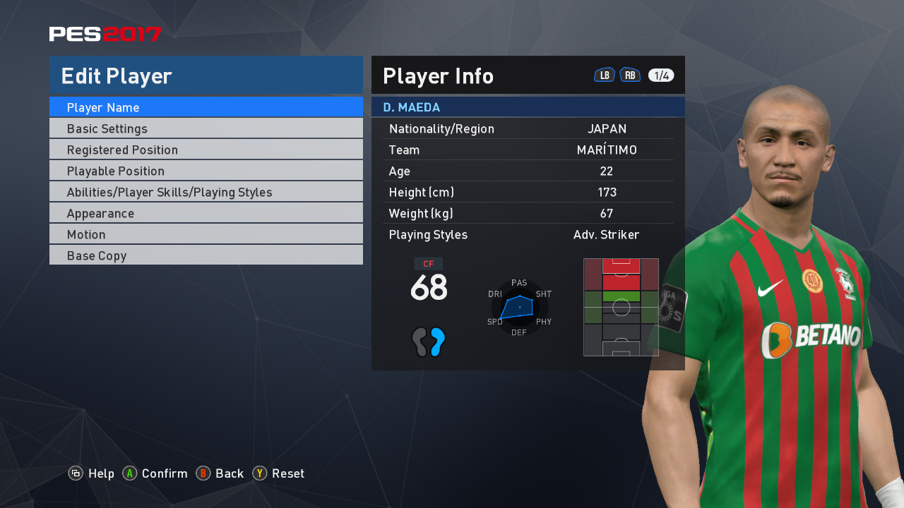 PES2017 #Face Daizen Maeda face for PES 2017, converted from PES