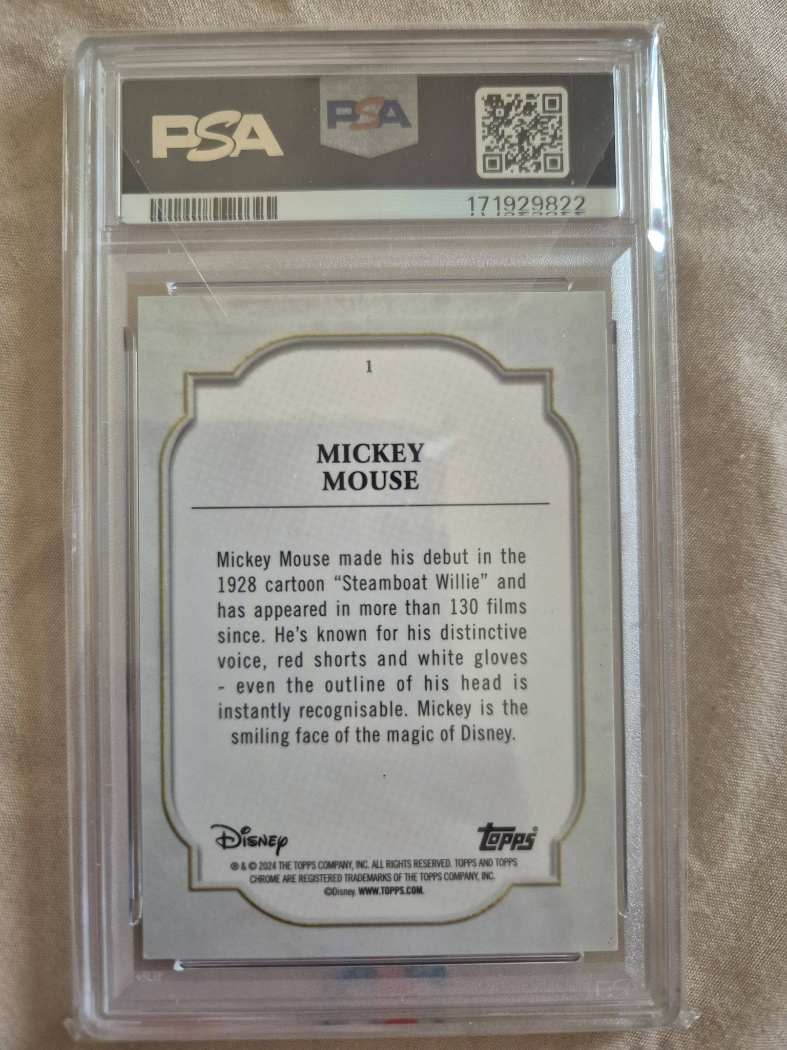 Mickeyページとなります 2024 Topps Chrome Disney Sapphire Mickey Mouse #1. Professionally
