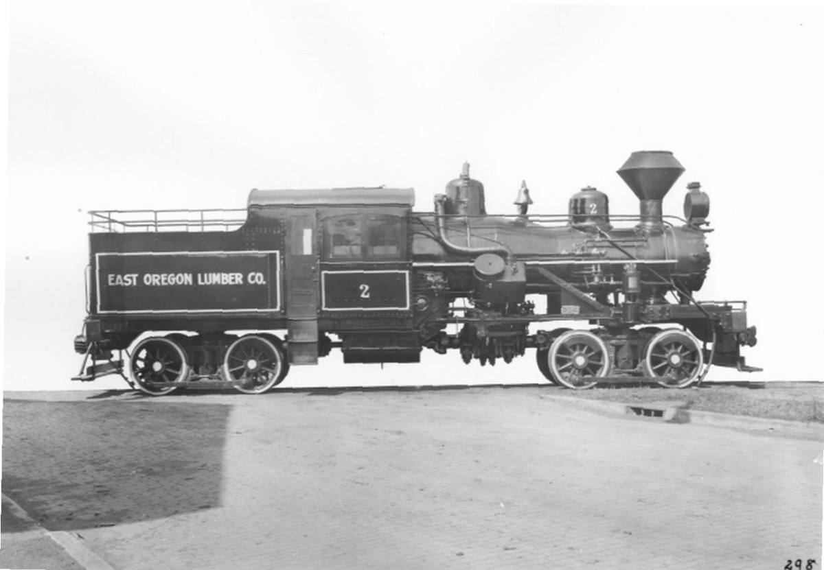 Coos Bay Lumber Co 3-truck Heisler #8 on a trestle near Camp #3 on