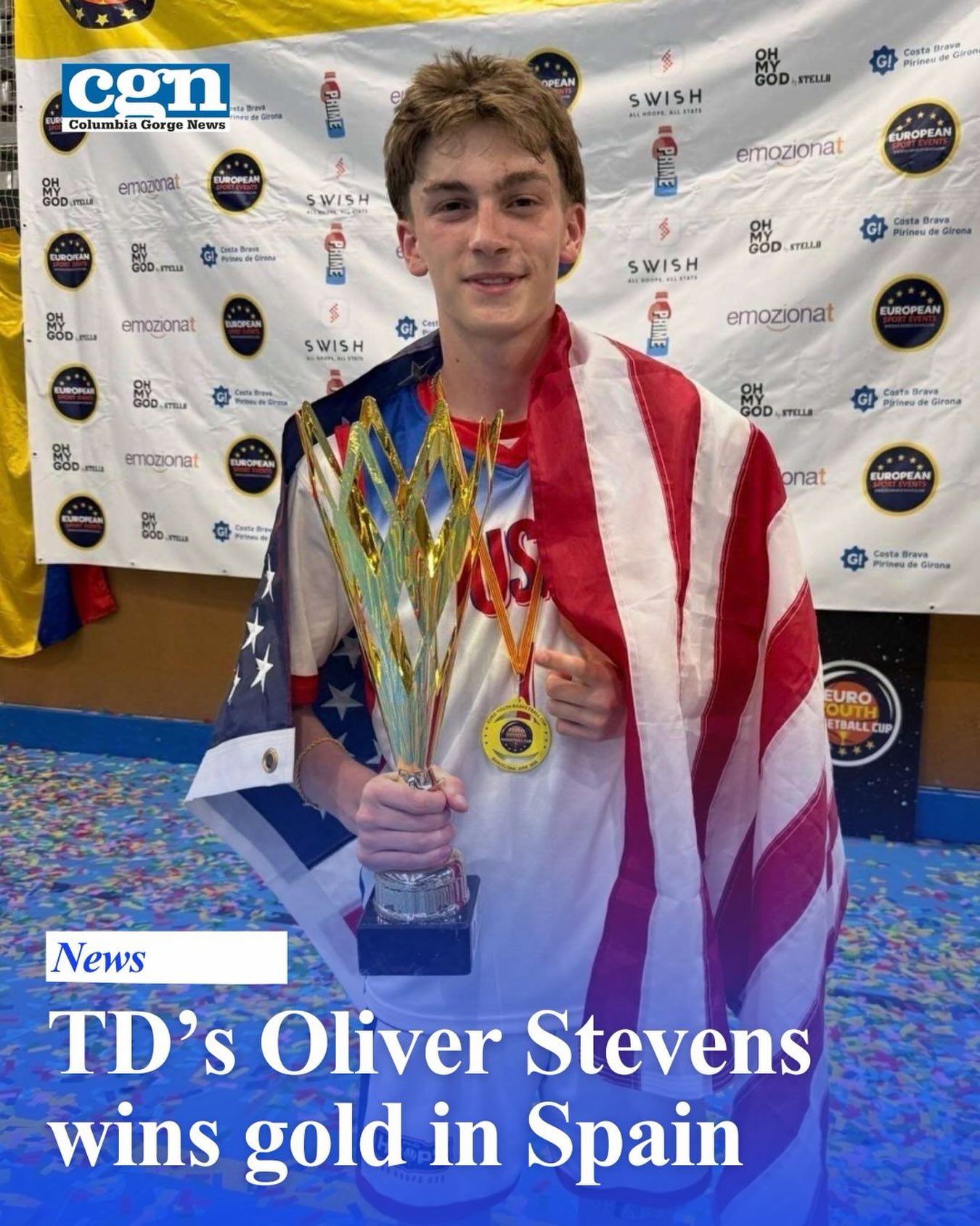 スポーツ選手 nWo&HALL The Dalles' Oliver Stevens wins gold with USA U18 basketball team