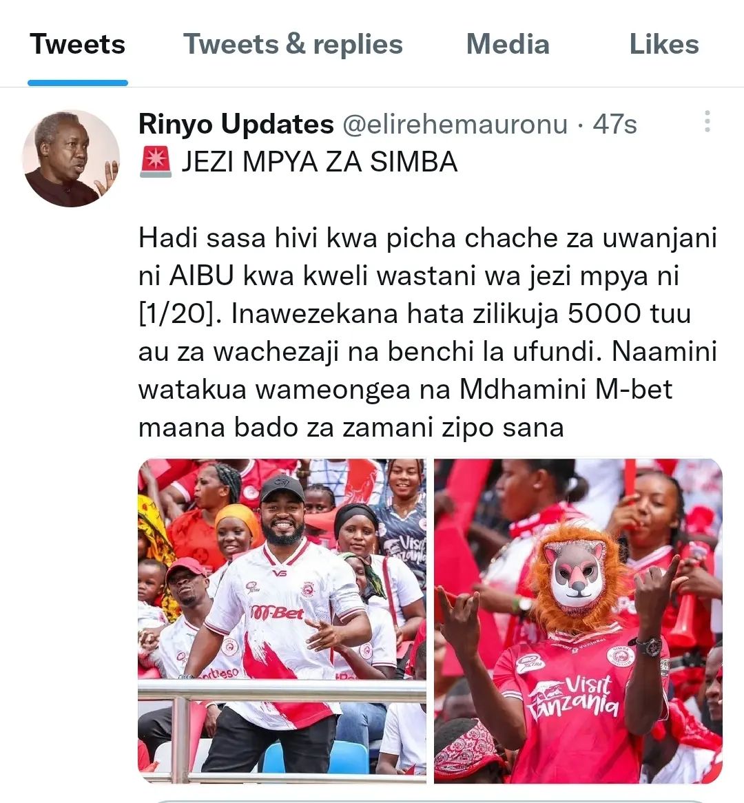 Rinyo Updates - AIBU KUBWA SANA KWA SIMBA ANYWAY KAMA... | Facebook