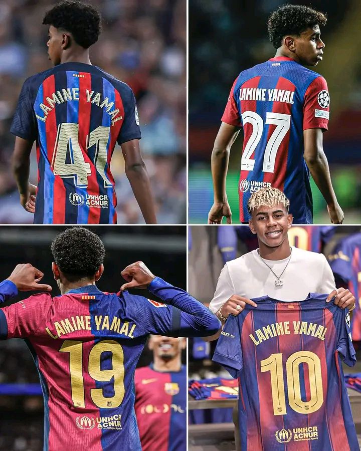 Lamine Yamal jersey numbers over years