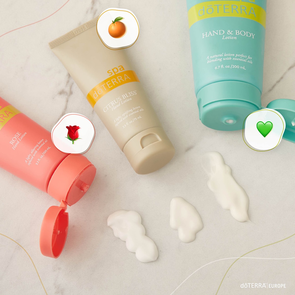 Indulge in the luxurious doTERRA SPA lotions. These lightweight