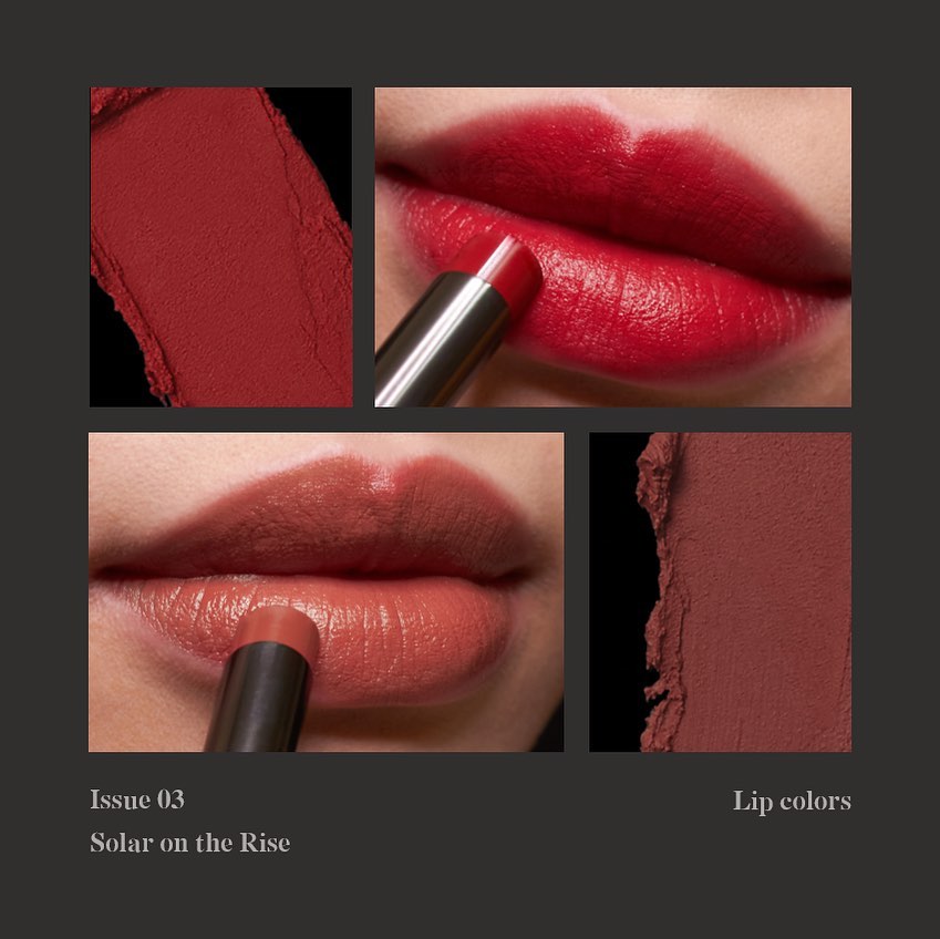 Matièr - Issue 03: Solar on the Rise Lip color swatches ⠀... | Facebook