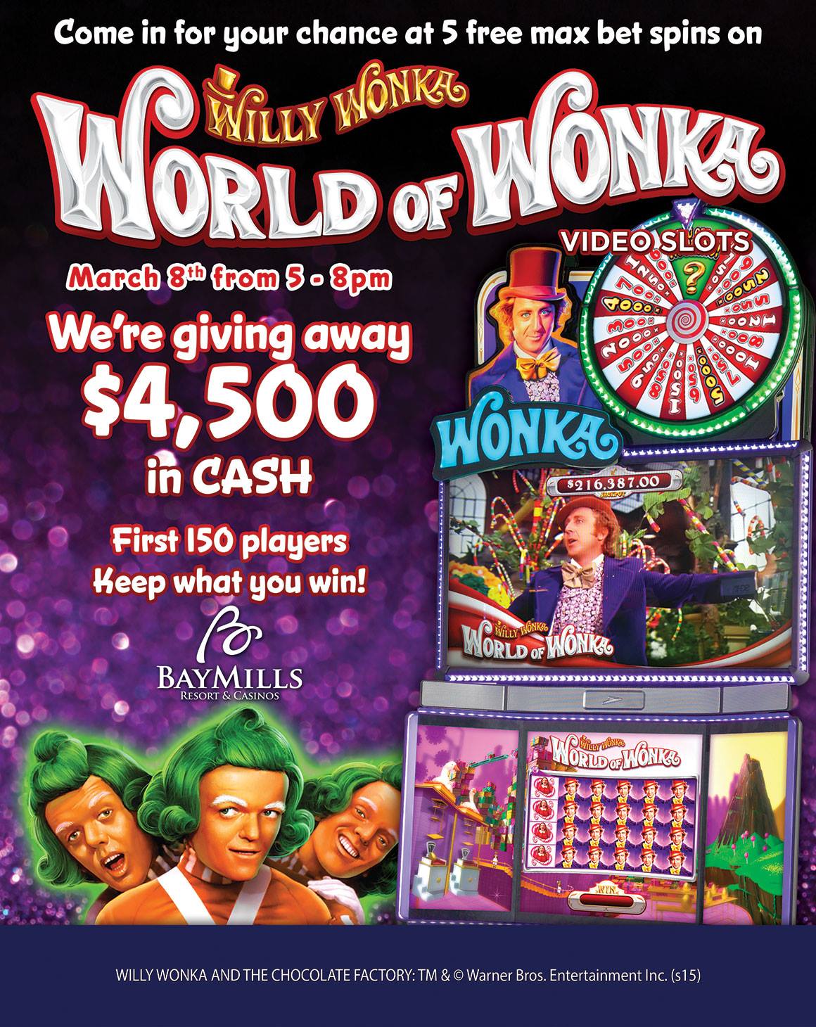willy wonka coin pusher rare card 6 Player Arcade Game Cashing in a HUGE Stack