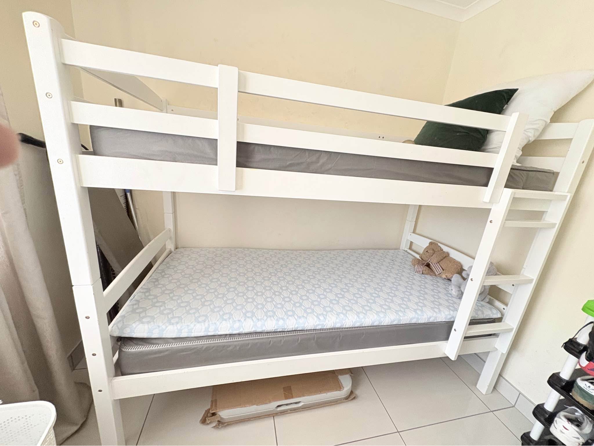 White Bunk Bed + 2 Mattresses – R2000 - Beds & Bed Frames - Cape Town ...