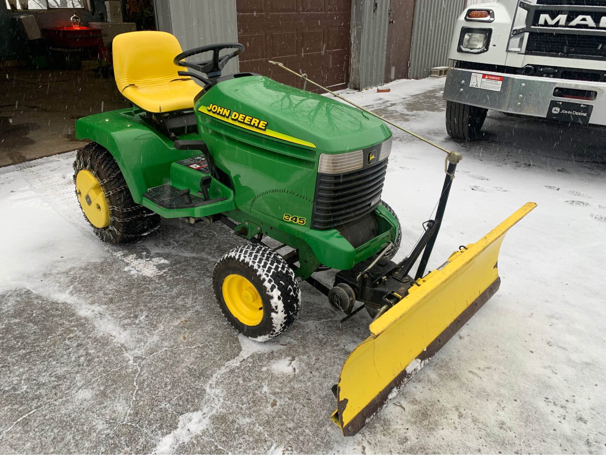 John Deere 345 with 54” deck and 48” snow plow - Snow Blowers - Mercer ...