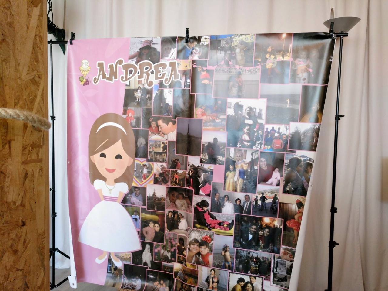 Photocall Para Comuniones Estilo Roll Up, 100x200 Cm - Lona Frontlit, Impresión Incluida