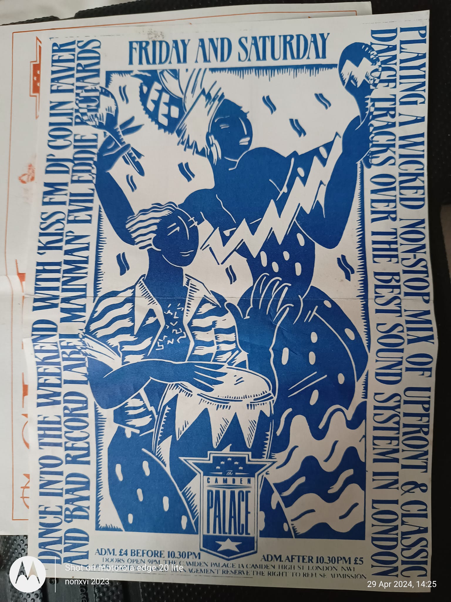 UKロック1990年代 The Camden Palace ライブフライヤー Live From The