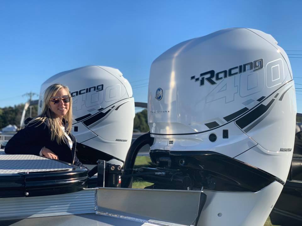 Twin Mercury Racing 400R's on 2019 Avalon 2785 Excalibur