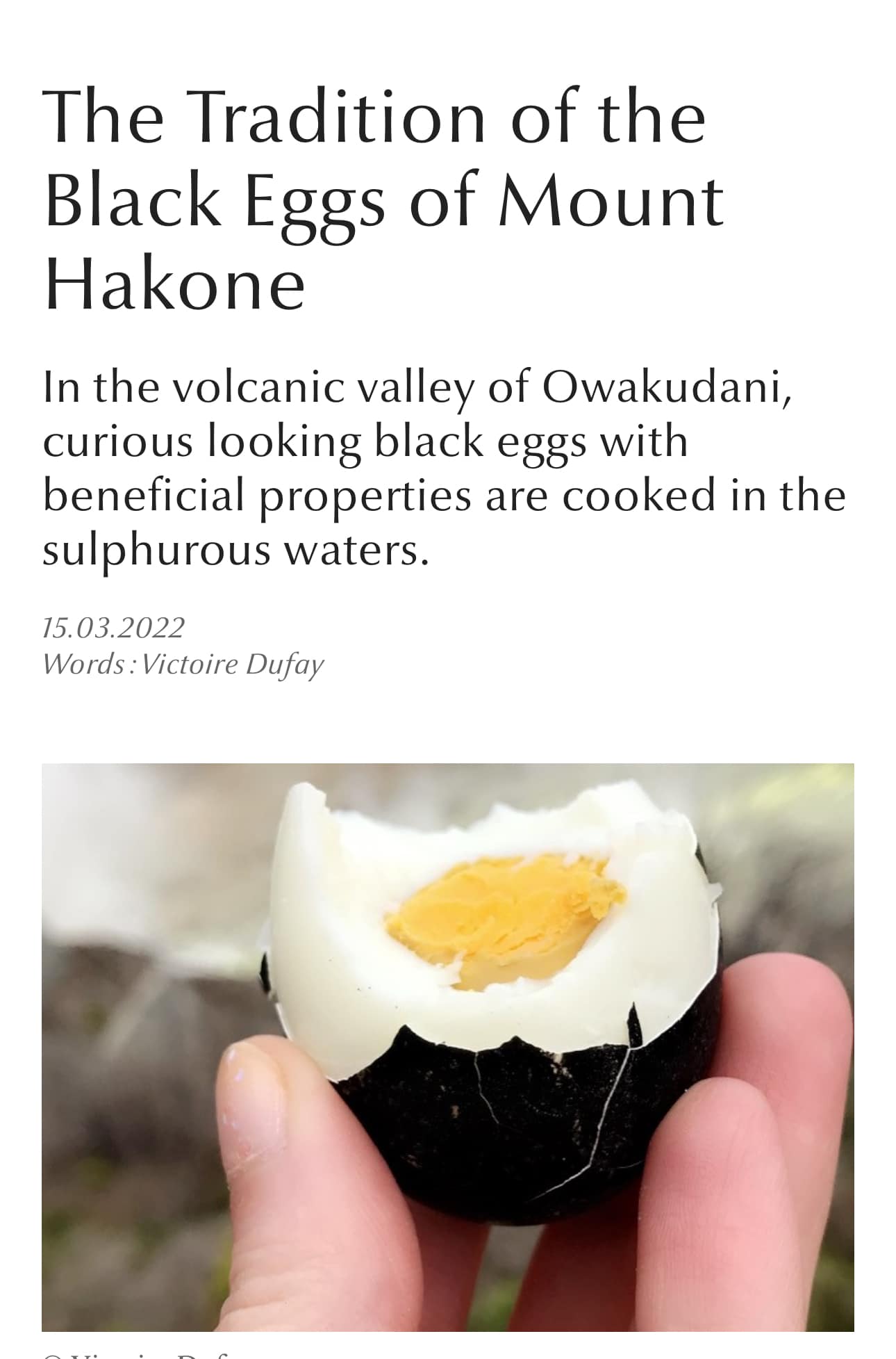 Eating a black egg in Owakudani adds seven years to your life
