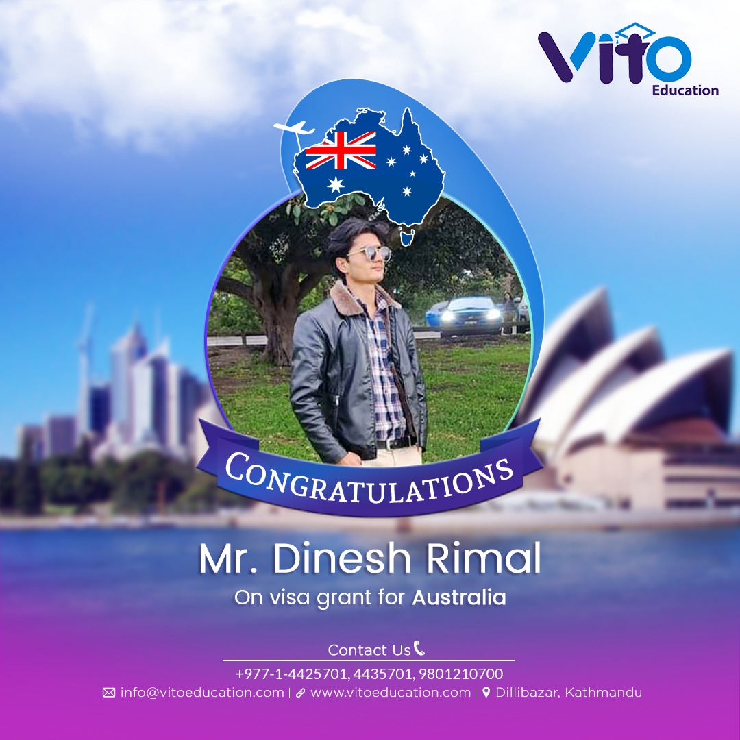 Vito Education - Congratulations Mr. Dinesh Rimal for... | Facebook