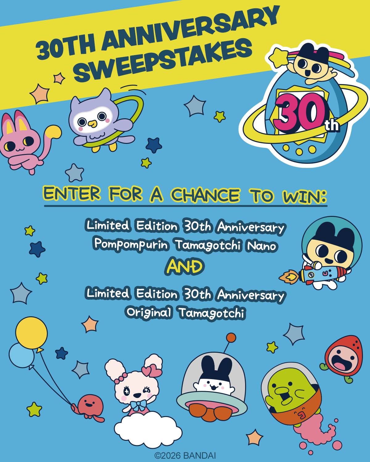 Tamagotchi 30th anniversary sweepstakes