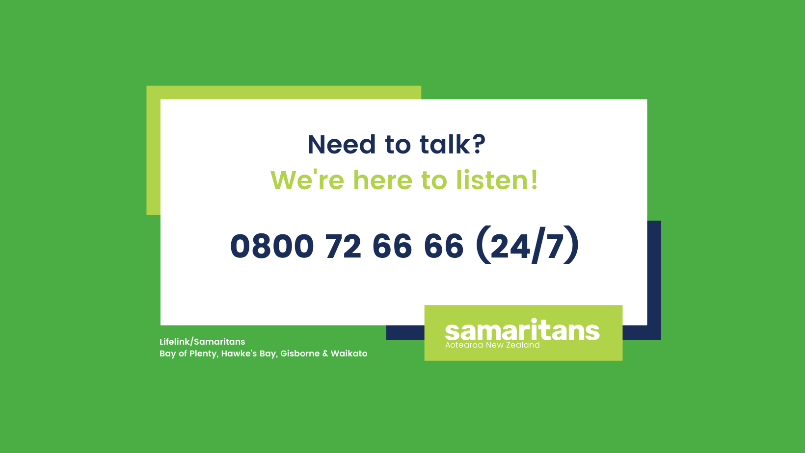 Samaritans 0800 72 66 66 - Bay of Plenty, Hawke's Bay, Gisborne and ...