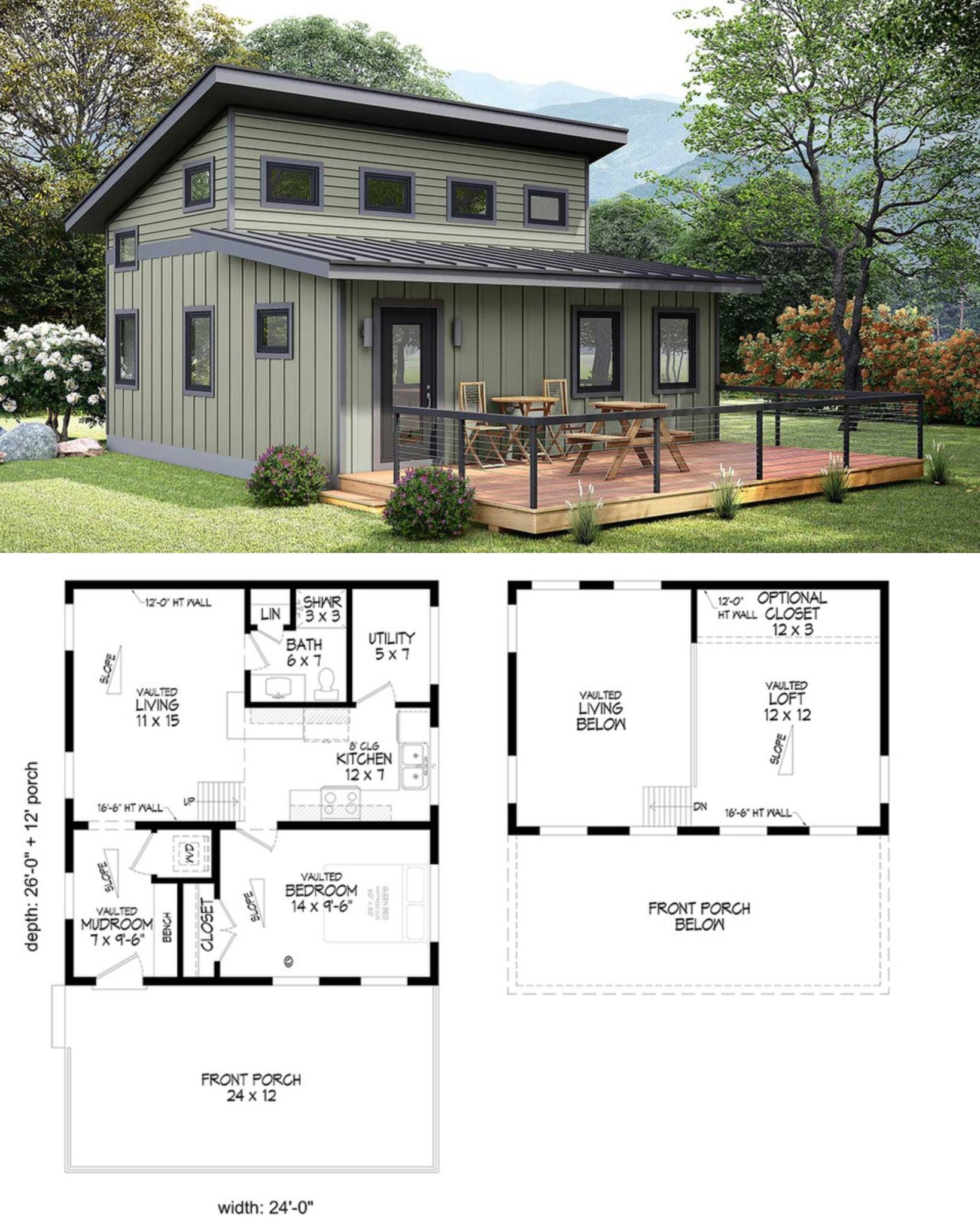 Jerry's - A modern small cabin house with a contemporary rustic design