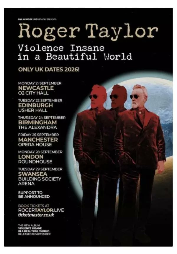 🥁 Queen's Roger Taylor announces UK tour dates for September