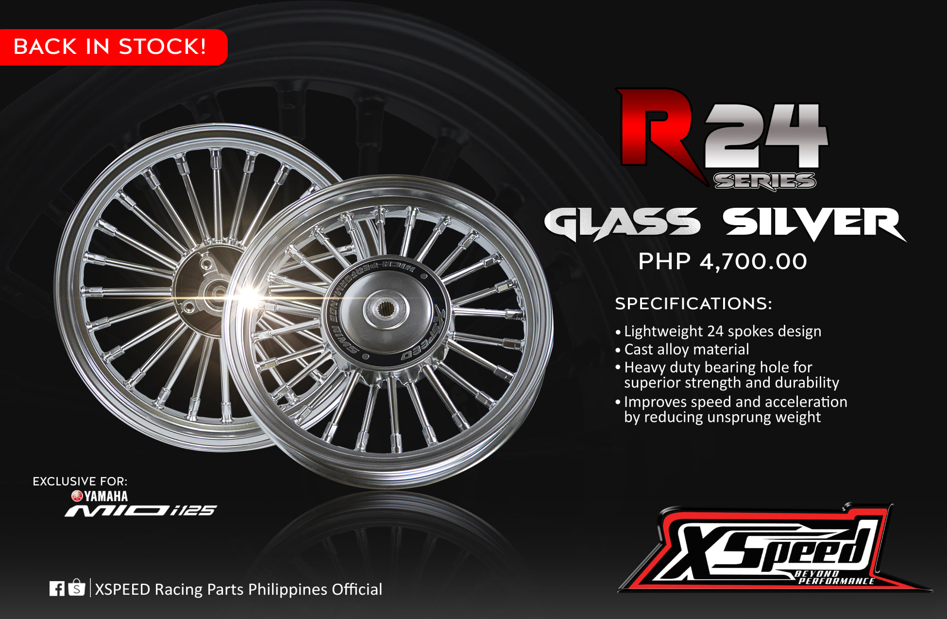 Back in Stock!!! XSpeed... - Xspeed Racing Parts Philippines | Facebook