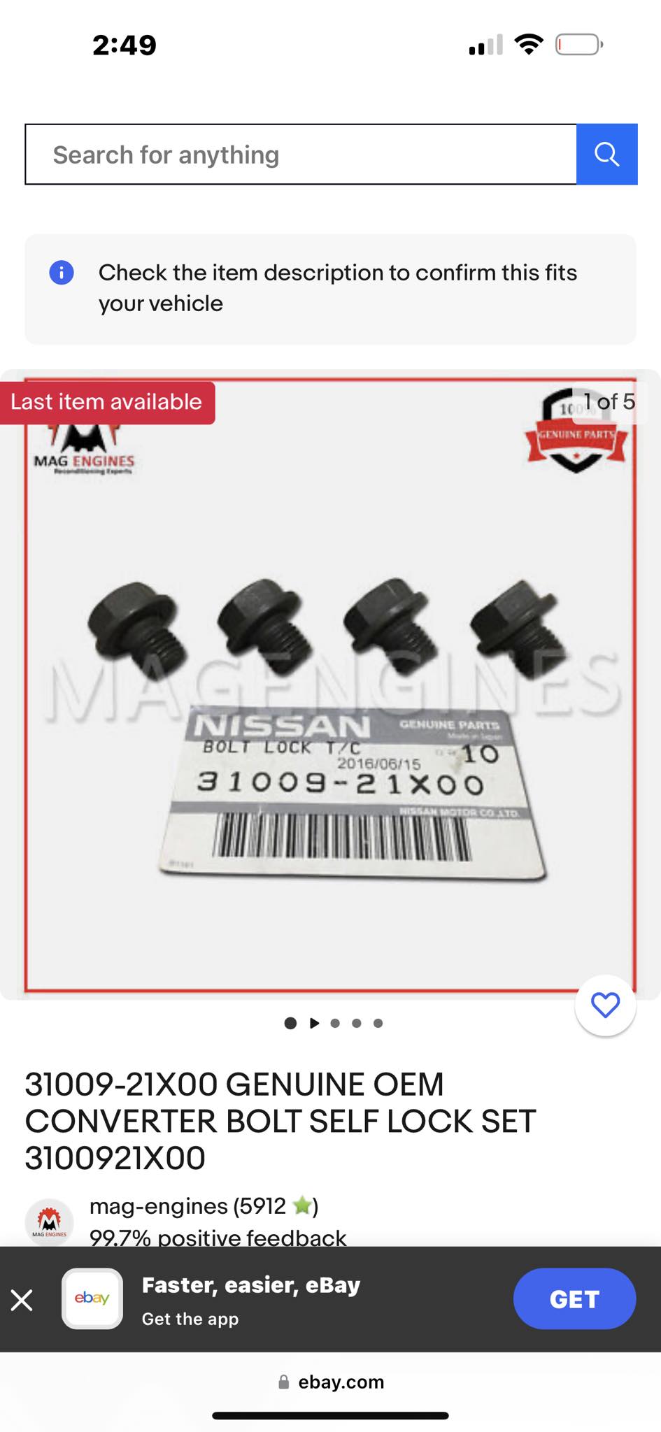 Anyone know correct size or re4 torque converter bolts? Can't find