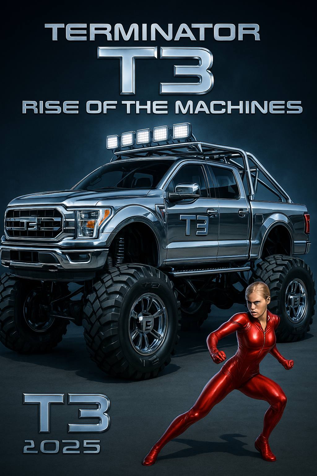 AI automotive art | The terminator and T2 and T3 2025 F150 monster ...