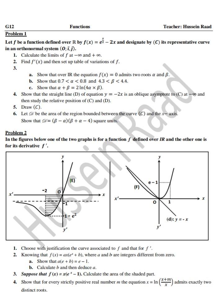 Extra-math - Grade12 LS &GS Prepared by Hussein Raad