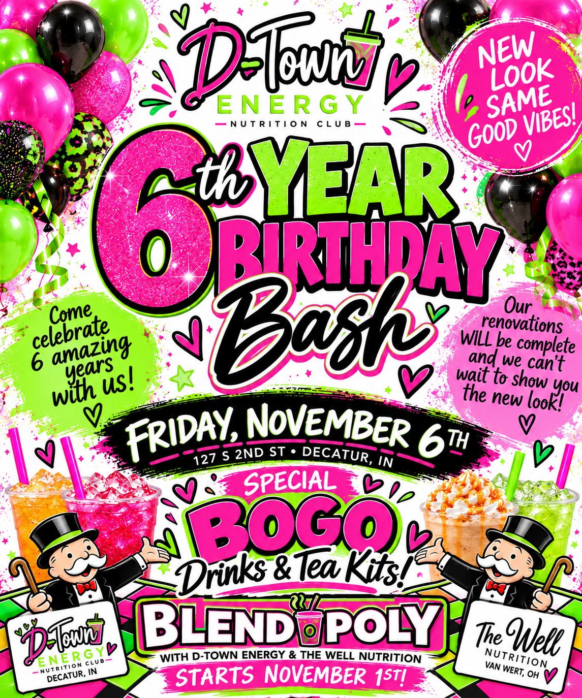 D-Town's 6th Birthday Bash and Big Reveal on November 6th
