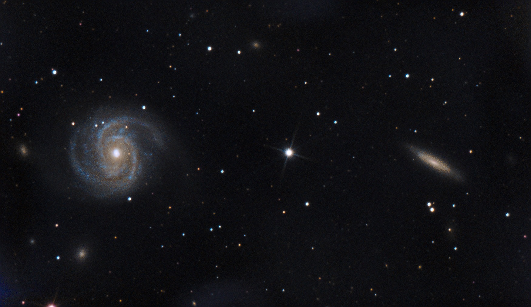 ZWO ASI 385 MC astrophotography of M100 and NGC 4312