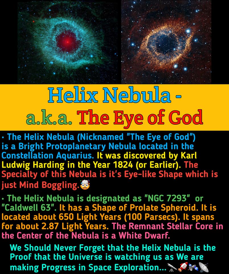 Helix Nebula - a.k.a. The Eye of God... - Cosmic Chronology | Facebook