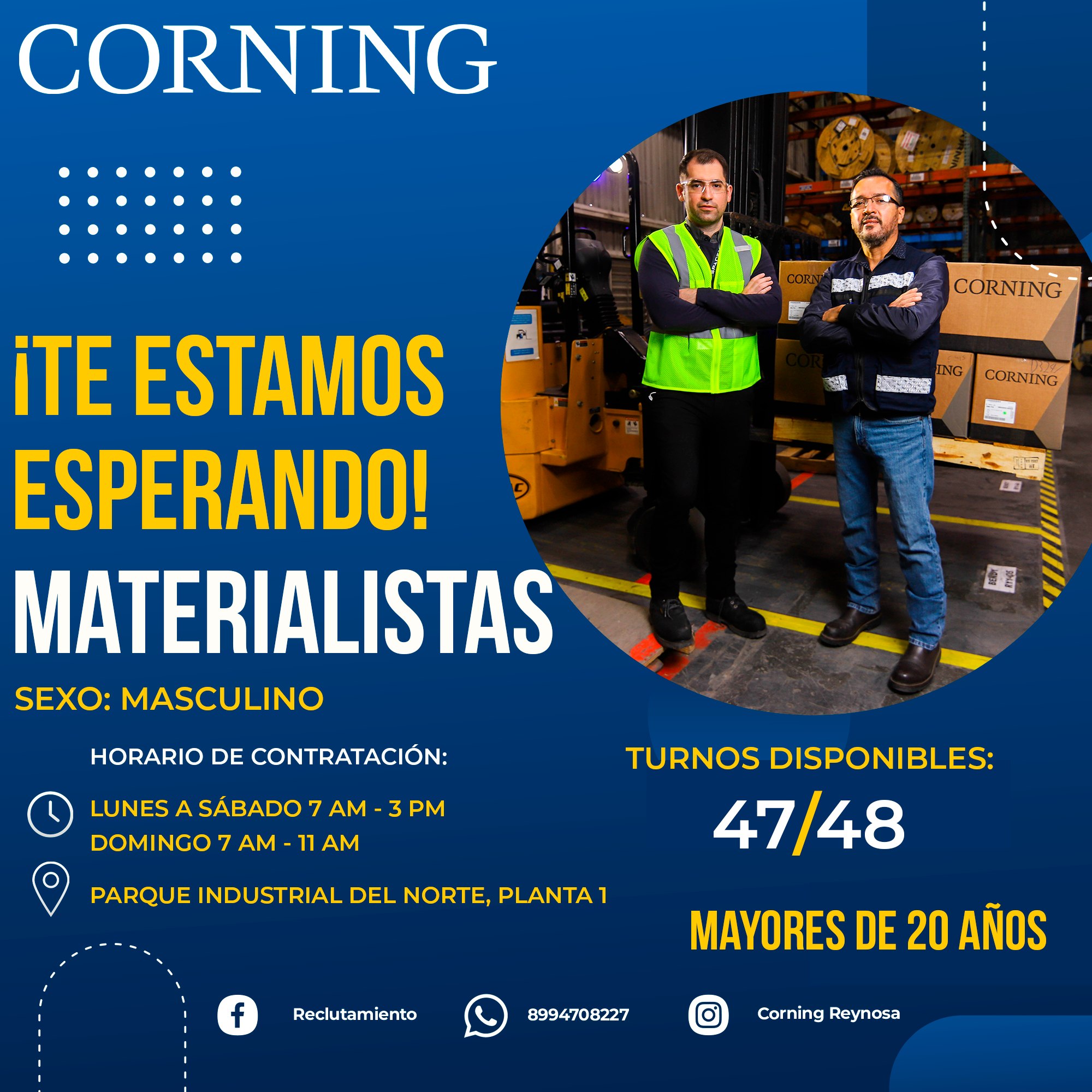 Corning México - ¡TE ESPERAMOS EN PLANTA 1! 👷 Acude con... | Facebook
