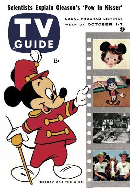 69 years ago today, October 1, 1955, TV Guide - Mickey Mouse Club