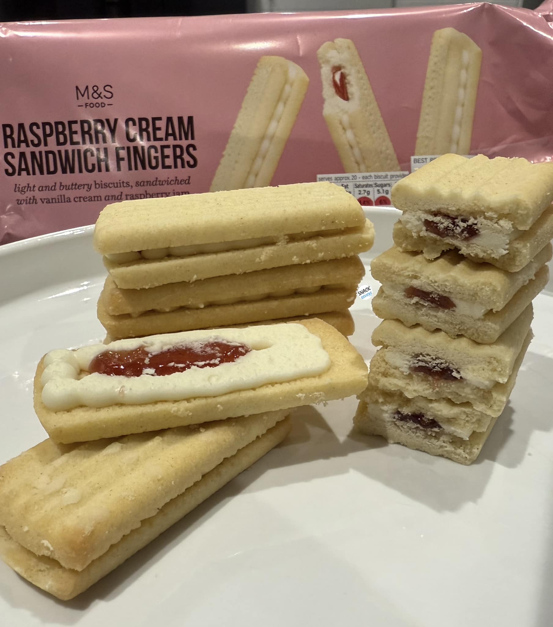 Snack Reviews | These Raspberry Cream Sandwich Fingers are from M&S ...