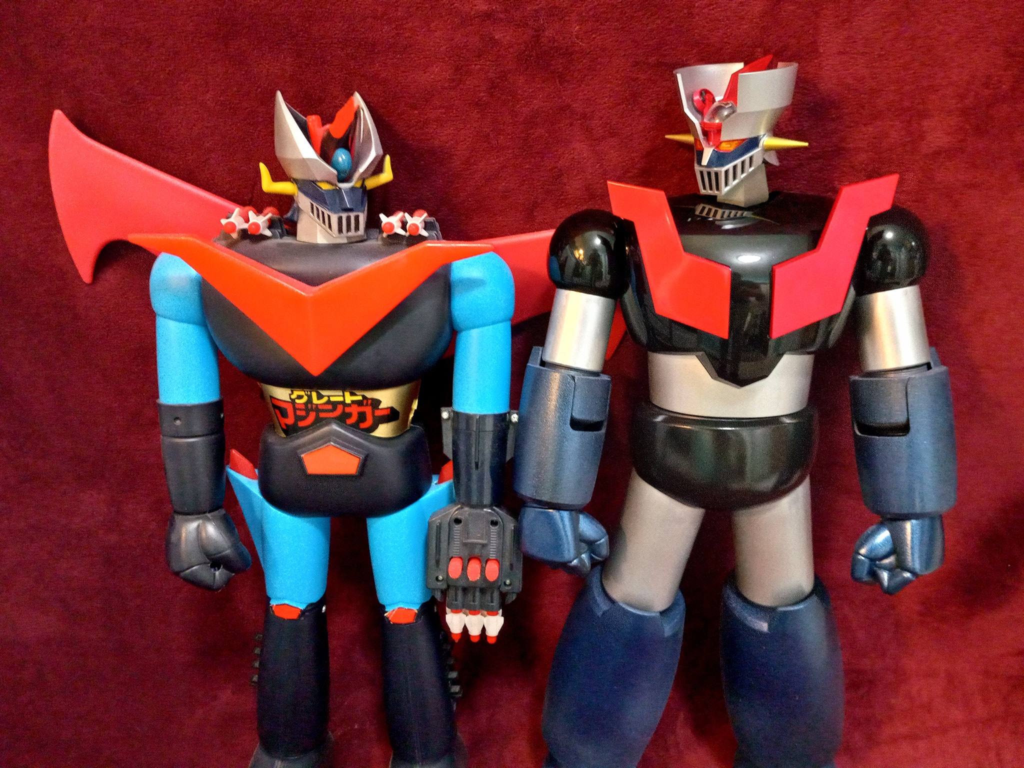 The iconic Mazinger Z and Great Mazinger, classic and modern.