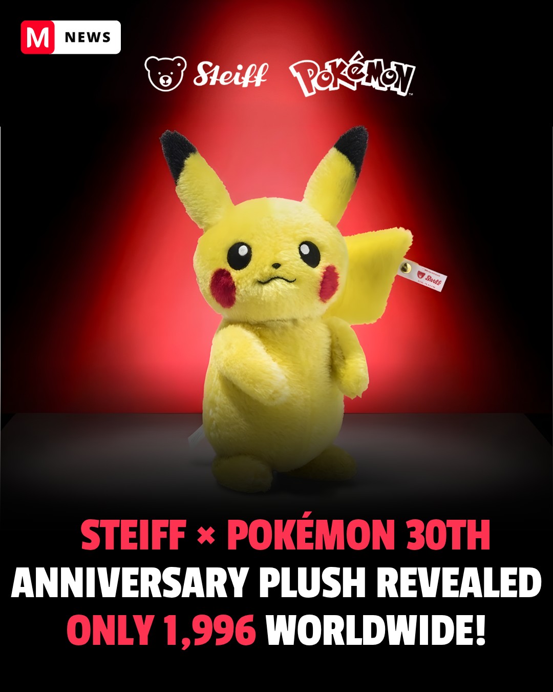 Steiff コリラックマ 1500体限定ぬいぐるみ Meccha-Japan - Steiff × Pokémon 30th Anniversary Plush has been