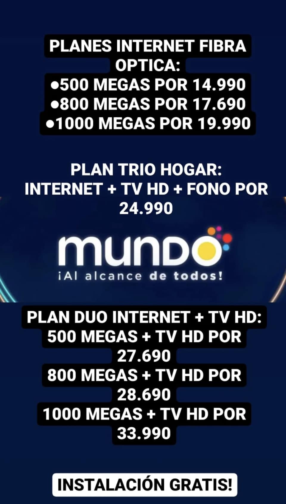 Internet Por Fibra Optica Mundo Pacifico