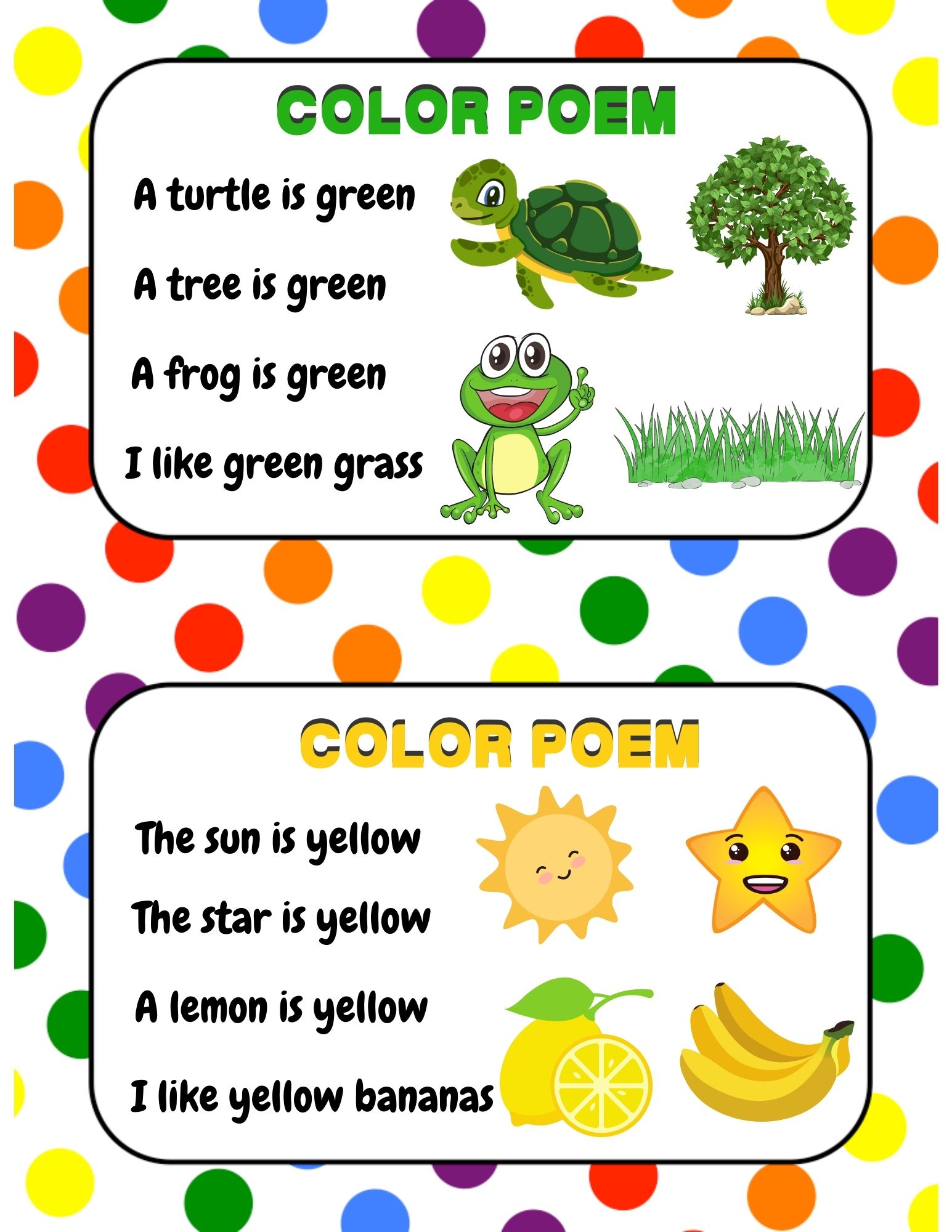 Color Poem Activity For... - Worksheets For Kindergarten PDF | Facebook