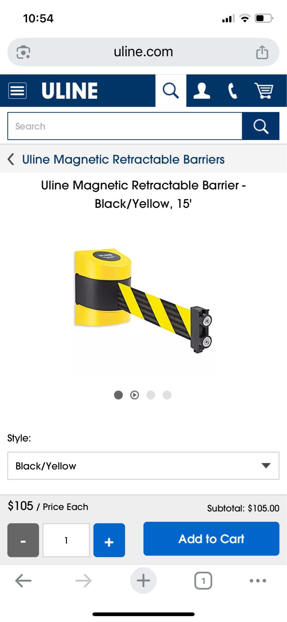 ULine magnetic retractable barriers 15’ Set of 2 - Rulers & Squares ...