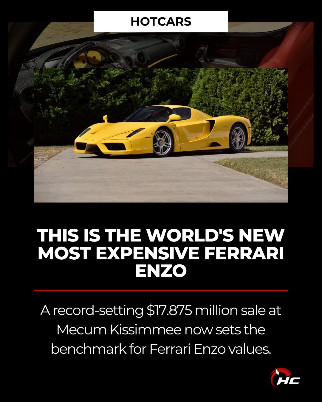 HotCars - A Ferrari Enzo just set a new benchmark. After selling for ...