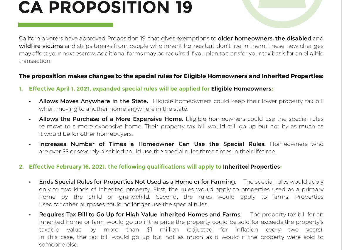 Joesue Wang Real Estate - How much do you know Prop 19? What will be ...