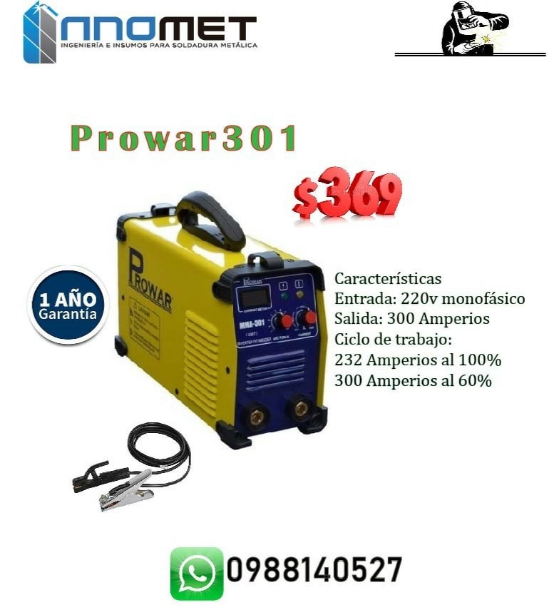 Iinnomet - SOLDADORA PROWAR 301 Características del...